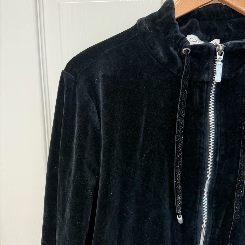 Coldwater Creek Jacket Women’s Black Velvet Full Zip Jacket SIZE 2X - Picture 2 of 11